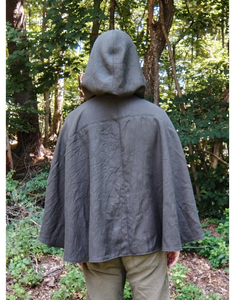 Cloakmakers.com 5768-Washable Short Dark Green Ranger Cloak w/ Bronze Toned Clasp