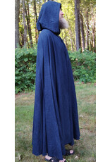 Cloakmakers.com 5771-Washable Blue & Black Basket Weave Wool Cloak w/ Silver Toned Clasp