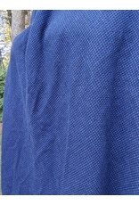 Cloakmakers.com 5771-Washable Blue & Black Basket Weave Wool Cloak w/ Silver Toned Clasp