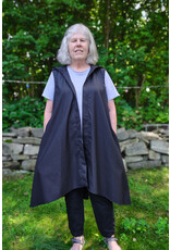Cloakmakers.com J906-Washable Lightweight Dull Black Hooded Vest w/ Pockets & Pinstripes