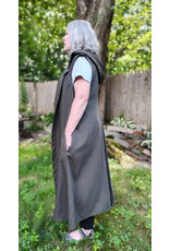 Cloakmakers.com J908-Washable Dark Moss Green Wool Hooded Vest w/ Pockets