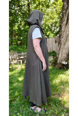 Cloakmakers.com J908-Washable Dark Moss Green Wool Hooded Vest w/ Pockets