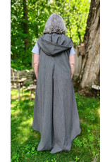 Cloakmakers.com J909-Washable Black & White Striped Hooded Vest w/ Pockets