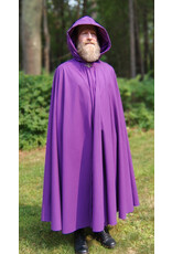 Cloakmakers.com 5773-Washable Purple Faux Wool Cloak w/ Purple Velvet Hood Lining