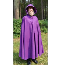 Cloakmakers.com 5773-Washable Purple Faux Wool Cloak w/ Purple Velvet Hood Lining