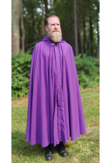 Cloakmakers.com 5773-Washable Purple Faux Wool Cloak w/ Purple Velvet Hood Lining