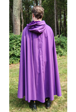 Cloakmakers.com 5773-Washable Purple Faux Wool Cloak w/ Purple Velvet Hood Lining