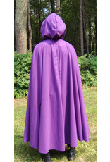 Cloakmakers.com 5773-Washable Purple Faux Wool Cloak w/ Purple Velvet Hood Lining