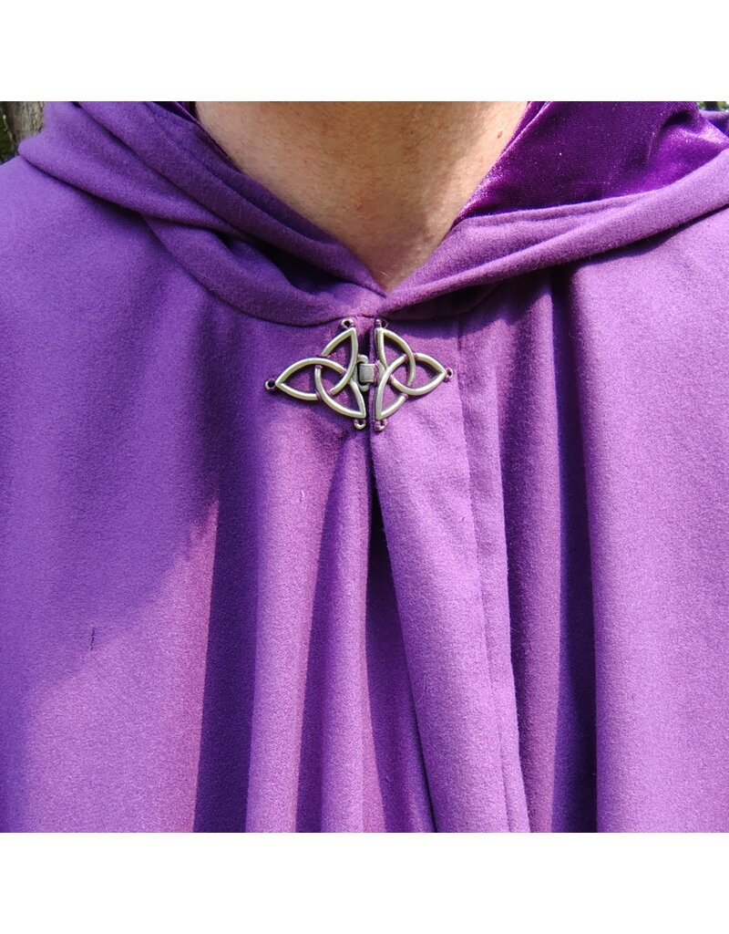 Cloakmakers.com 5773-Washable Purple Faux Wool Cloak w/ Purple Velvet Hood Lining