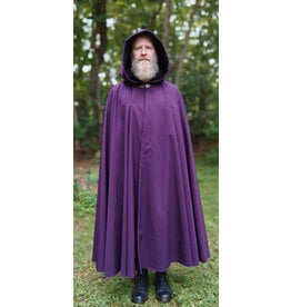 Cloakmakers.com 5775-Washable Purple & Black Hard Face Raincloak w/ Silver Toned Clasp