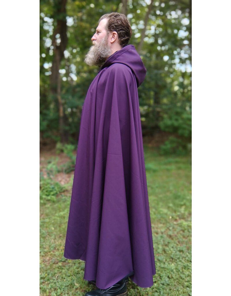 Cloakmakers.com 5775-Washable Purple & Black Hard Face Raincloak w/ Silver Toned Clasp