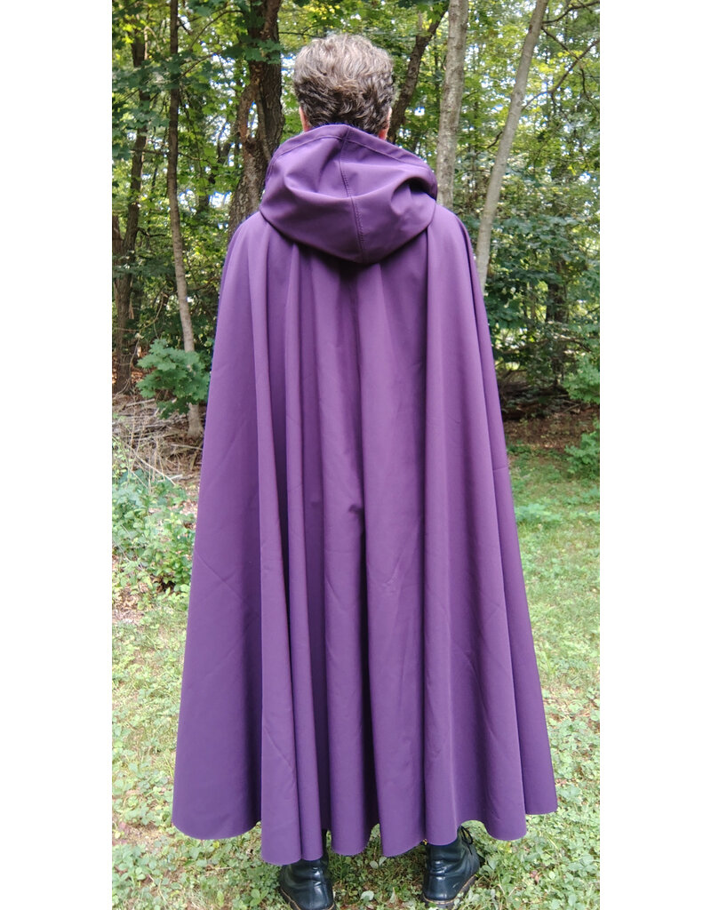 Cloakmakers.com 5775-Washable Purple & Black Hard Face Raincloak w/ Silver Toned Clasp