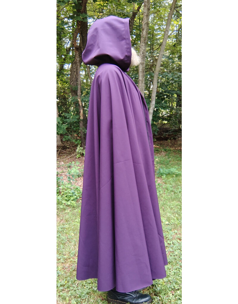 Cloakmakers.com 5775-Washable Purple & Black Hard Face Raincloak w/ Silver Toned Clasp