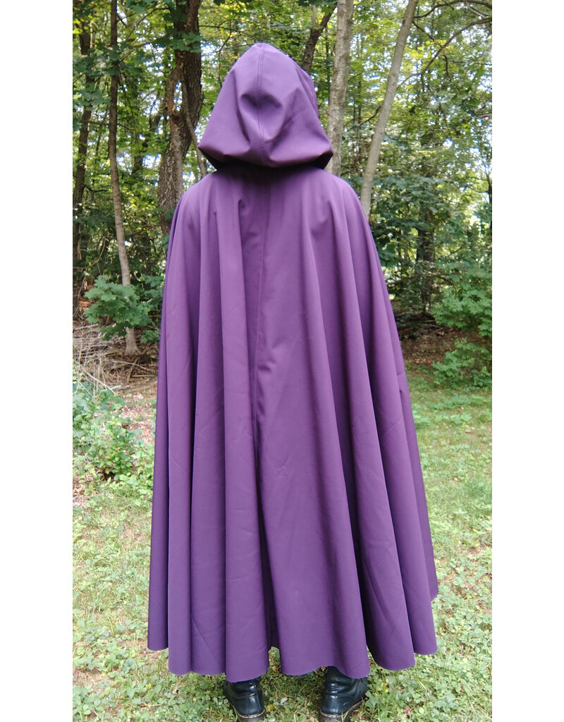 Cloakmakers.com 5775-Washable Purple & Black Hard Face Raincloak w/ Silver Toned Clasp