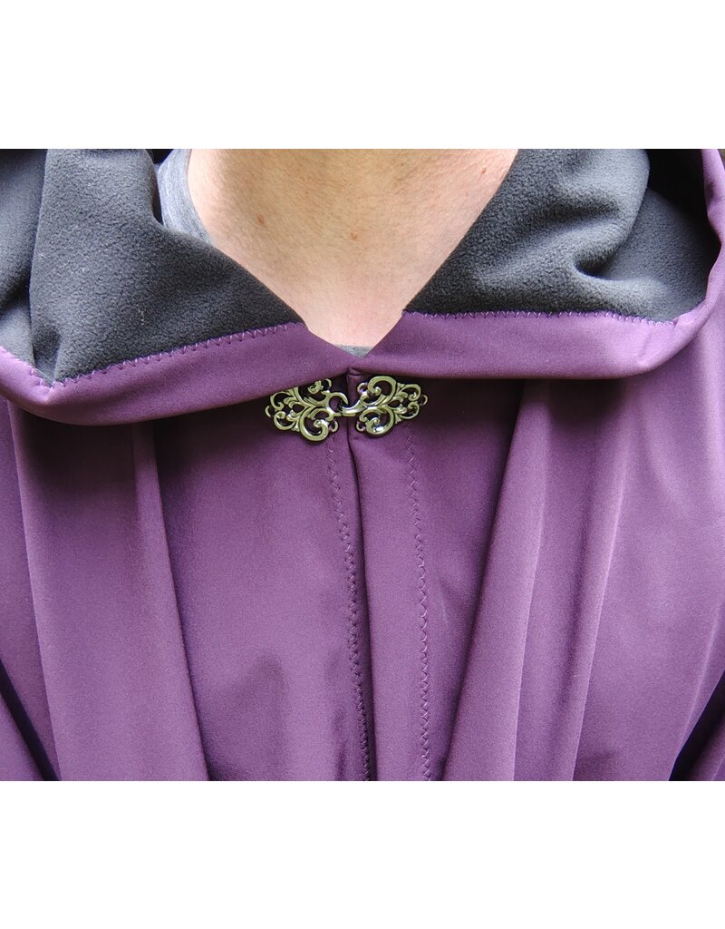 Cloakmakers.com 5775-Washable Purple & Black Hard Face Raincloak w/ Silver Toned Clasp