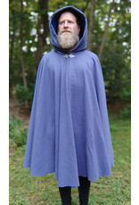 Cloakmakers.com 5776-Washable Lavender Wool Cloak w/ Blue Crushed Velvet Hood Lining & Triple Medallion Clasp