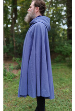 Cloakmakers.com 5776-Washable Lavender Wool Cloak w/ Blue Crushed Velvet Hood Lining & Triple Medallion Clasp