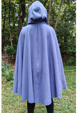 Cloakmakers.com 5776-Washable Lavender Wool Cloak w/ Blue Crushed Velvet Hood Lining & Triple Medallion Clasp