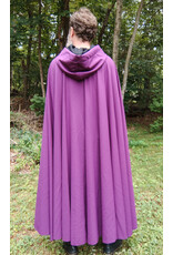 Cloakmakers.com 5777-Washable Bishop Purple Wool Cloak w/ Black Starry Hood Lining