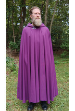 Cloakmakers.com 5777-Washable Bishop Purple Wool Cloak w/ Black Starry Hood Lining