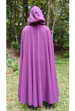 Cloakmakers.com 5777-Washable Bishop Purple Wool Cloak w/ Black Starry Hood Lining