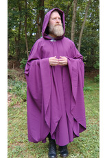 Cloakmakers.com 5777-Washable Bishop Purple Wool Cloak w/ Black Starry Hood Lining