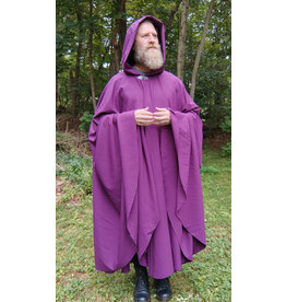 Cloakmakers.com 5777-Washable Bishop Purple Wool Cloak w/ Black Starry Hood Lining