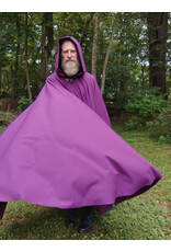Cloakmakers.com 5777-Washable Bishop Purple Wool Cloak w/ Black Starry Hood Lining