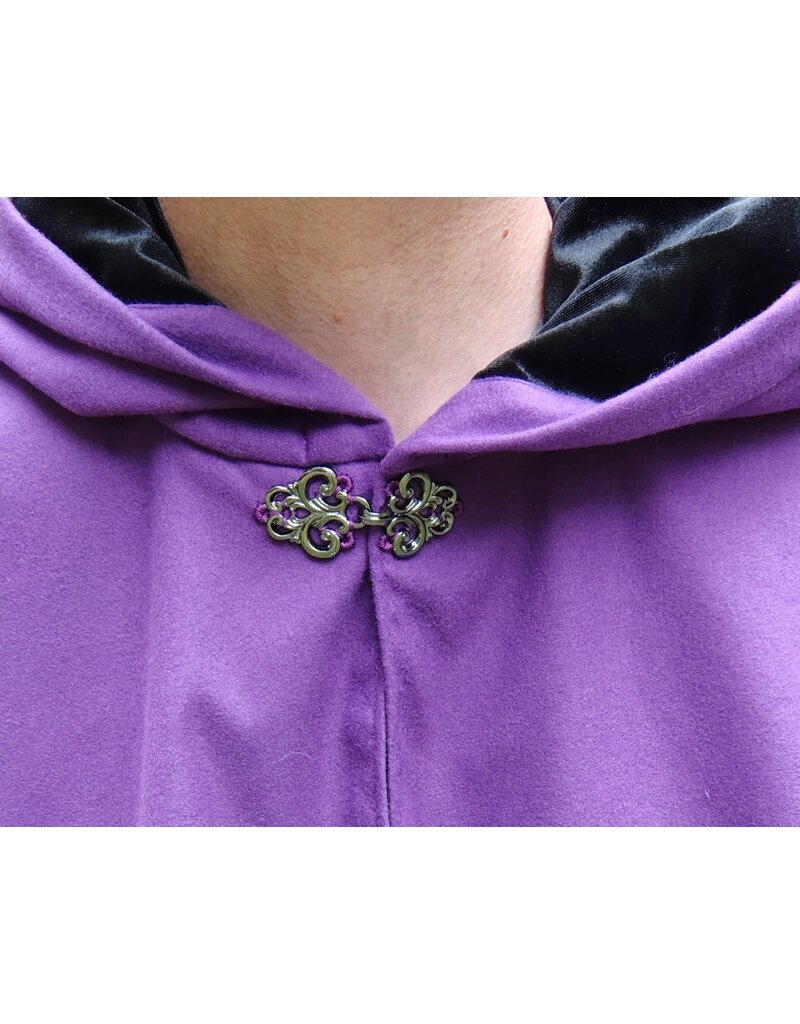 Cloakmakers.com 5778-Washable Purple Faux Wool Dragon Cloak w/ Black Hood Lining & Pockets
