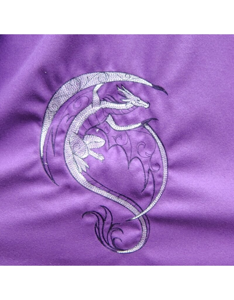 Cloakmakers.com 5778-Washable Purple Faux Wool Dragon Cloak w/ Black Hood Lining & Pockets