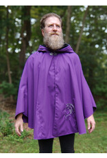 Cloakmakers.com 5778-Washable Purple Faux Wool Dragon Cloak w/ Black Hood Lining & Pockets