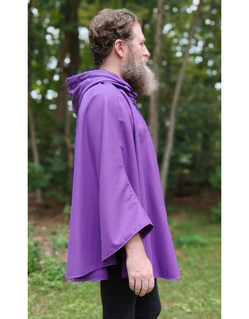 Cloakmakers.com 5778-Washable Purple Faux Wool Dragon Cloak w/ Black Hood Lining & Pockets