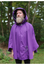 Cloakmakers.com 5778-Washable Purple Faux Wool Dragon Cloak w/ Black Hood Lining & Pockets