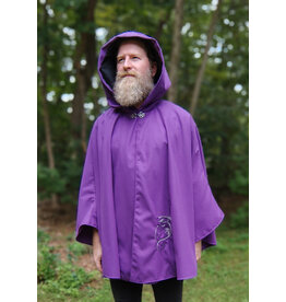 Cloakmakers.com 5778-Washable Purple Faux Wool Dragon Cloak w/ Black Hood Lining & Pockets