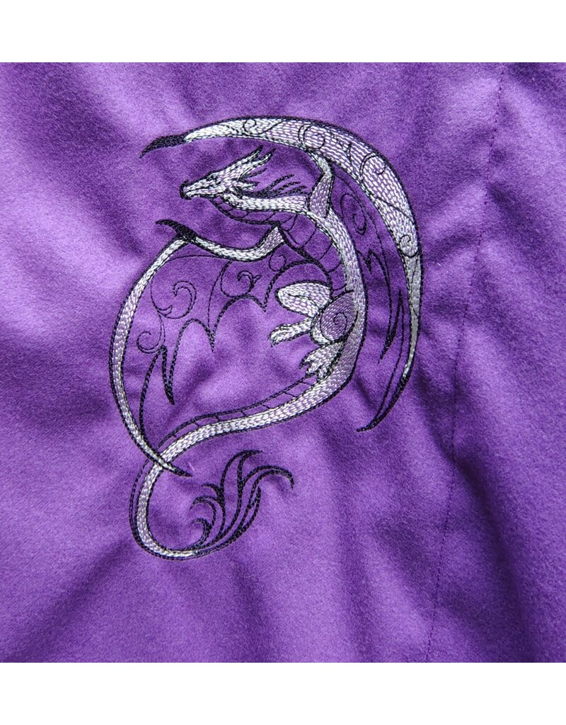 Cloakmakers.com 5778-Washable Purple Faux Wool Dragon Cloak w/ Black Hood Lining & Pockets