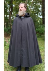 Cloakmakers.com 5779-Washable All Black Double Faced Raincloak w/ Silver Toned Clasp