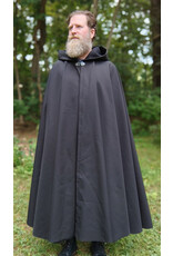 Cloakmakers.com 5779-Washable Almost Black Double Faced Raincloak w/ Silver Toned Clasp