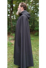 Cloakmakers.com 5779-Washable All Black Double Faced Raincloak w/ Silver Toned Clasp