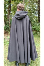 Cloakmakers.com 5779-Washable All Black Double Faced Raincloak w/ Silver Toned Clasp