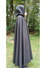 Cloakmakers.com 5779-Washable All Black Double Faced Raincloak w/ Silver Toned Clasp