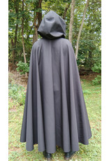 Cloakmakers.com 5779-Washable Almost Black Double Faced Raincloak w/ Silver Toned Clasp