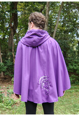 Cloakmakers.com 5778-Washable Purple Faux Wool Dragon Cloak w/ Black Hood Lining & Pockets