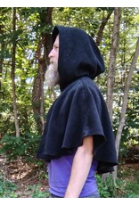 Cloakmakers.com 5781-Washable Black Wool Cloak w/ Black Hood Lining and Pockets