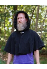 Cloakmakers.com 5781-Washable Black Wool Cloak w/ Black Hood Lining and Pockets