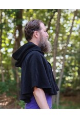 Cloakmakers.com 5781-Washable Black Wool Cloak w/ Black Hood Lining and Pockets