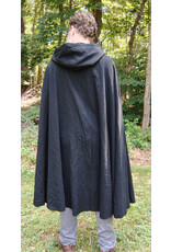 Cloakmakers.com 5783-Washable Black Wool Cloak w/ Black Velvet Hood Lining
