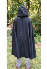 Cloakmakers.com 5783-Washable Black Wool Cloak w/ Black Velvet Hood Lining