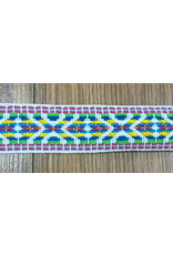 Cloakmakers.com Early Period Crosses and Diamonds Trim - Rainbow on White