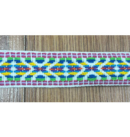 Cloakmakers.com Early Period Crosses and Diamonds Trim - Rainbow on White