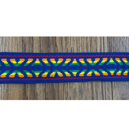 Cloakmakers.com Early Period Crosses and Diamonds Trim - Rainbow on Blue